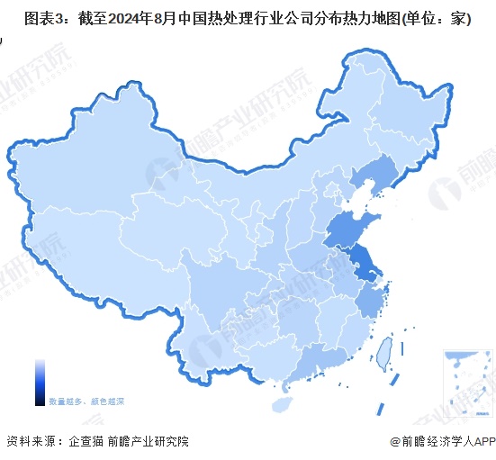 【干货】2024年中国热处理行业产业链现状及市场竞争格局分析 企业主要集中在江苏和山东地区(图3)